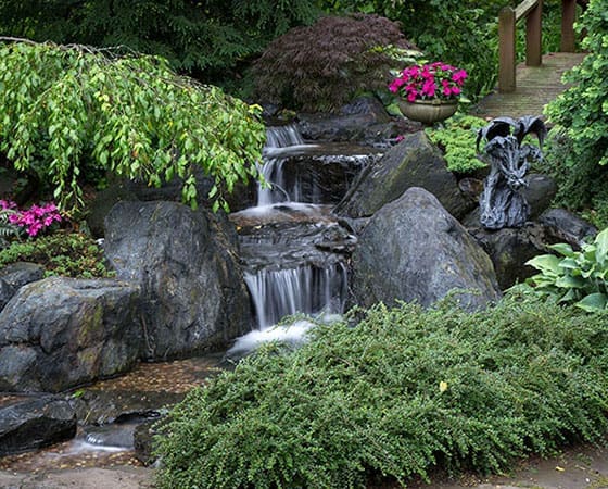 Ponds, pondless water features, fountainscapes, and high-end aquatic landscaping for Massachusetts and beyond