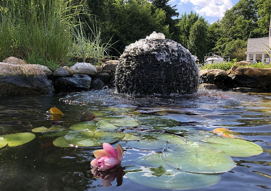 Ponds, pondless water features, fountainscapes, and high-end aquatic landscaping for Massachusetts and beyond