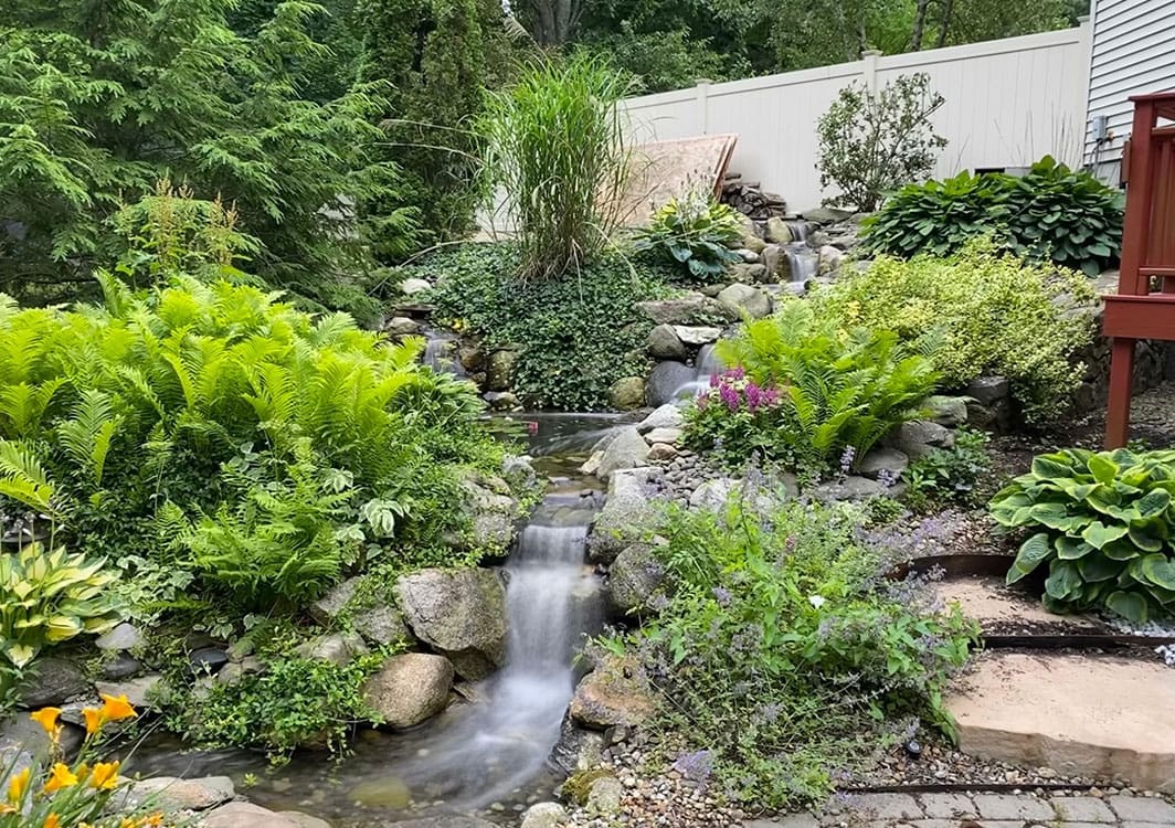 Ponds, pondless water features, fountainscapes, and high-end aquatic landscaping for Massachusetts and beyond