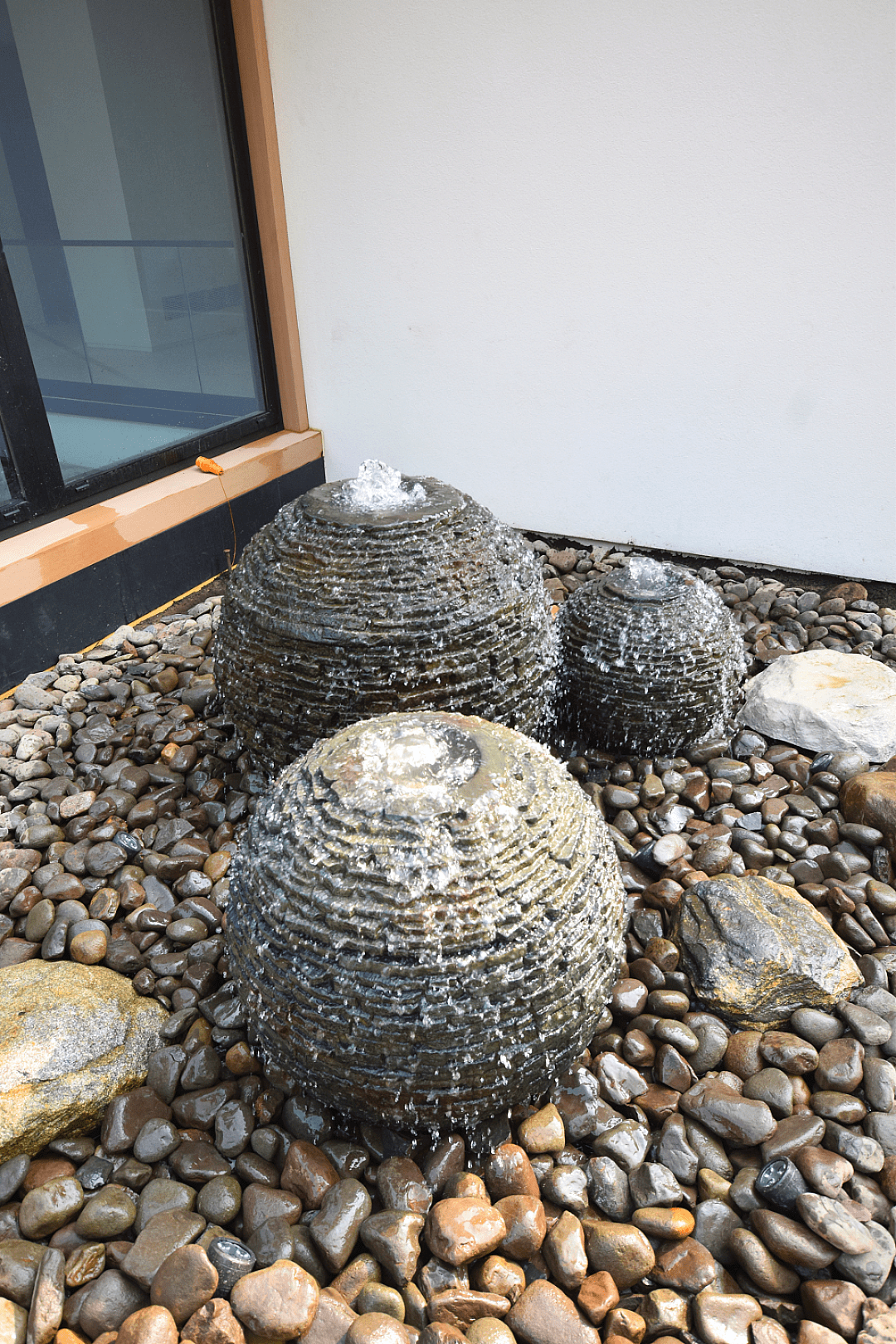 Illuminated Spheres at Night